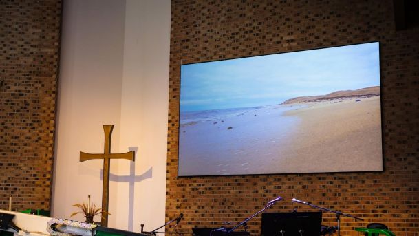 Church Video display after being installed
